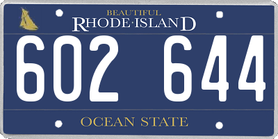 RI license plate 602644