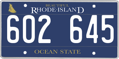 RI license plate 602645