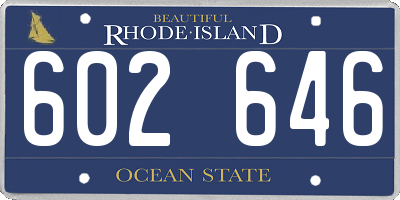 RI license plate 602646