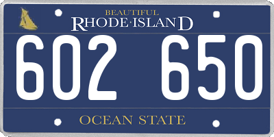 RI license plate 602650