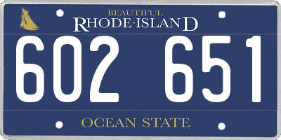 RI license plate 602651