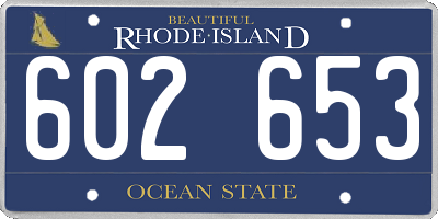 RI license plate 602653