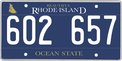 RI license plate 602657