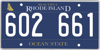 RI license plate 602661