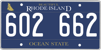 RI license plate 602662