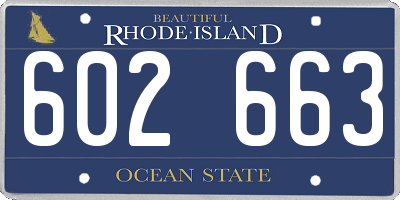 RI license plate 602663