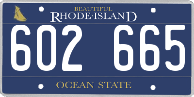 RI license plate 602665