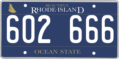 RI license plate 602666