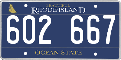 RI license plate 602667