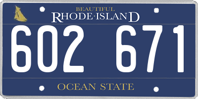 RI license plate 602671