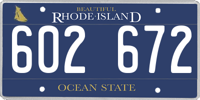 RI license plate 602672