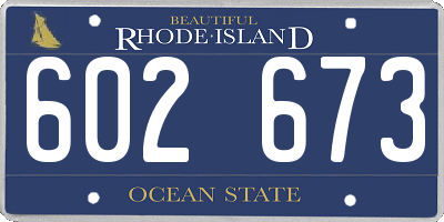 RI license plate 602673