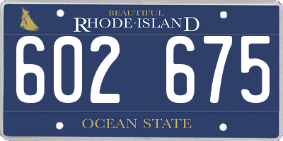 RI license plate 602675