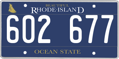 RI license plate 602677