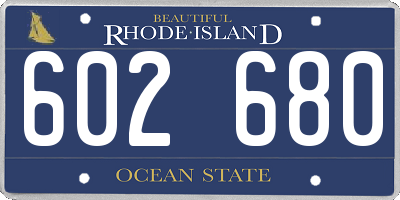 RI license plate 602680