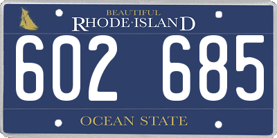RI license plate 602685