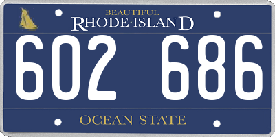 RI license plate 602686