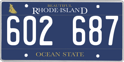 RI license plate 602687
