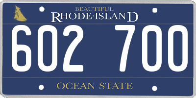 RI license plate 602700