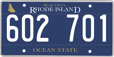RI license plate 602701