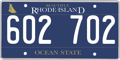 RI license plate 602702