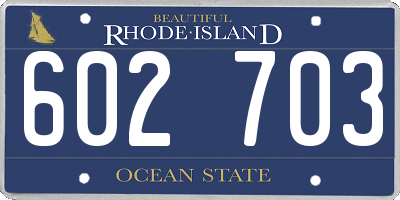 RI license plate 602703