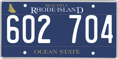 RI license plate 602704