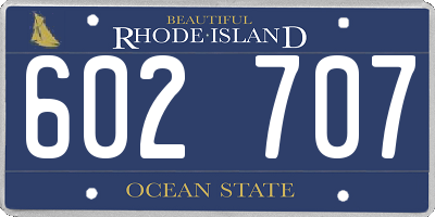 RI license plate 602707