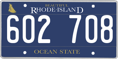 RI license plate 602708