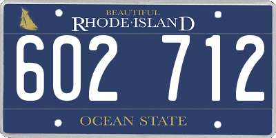 RI license plate 602712