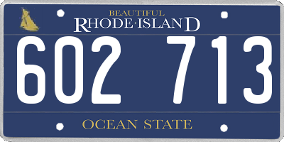 RI license plate 602713