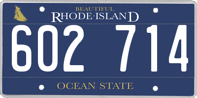 RI license plate 602714