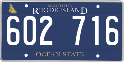 RI license plate 602716