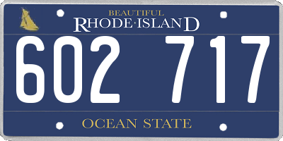 RI license plate 602717