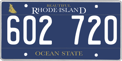 RI license plate 602720