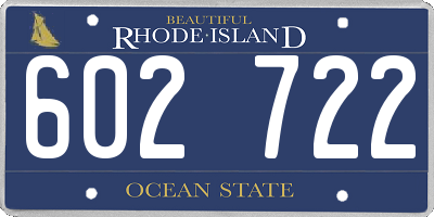 RI license plate 602722