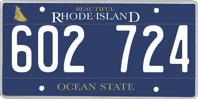 RI license plate 602724