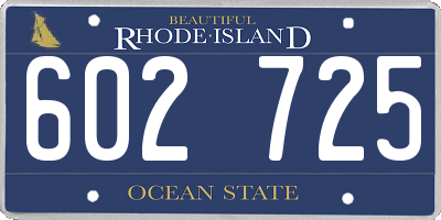 RI license plate 602725