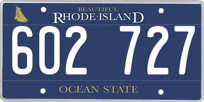 RI license plate 602727