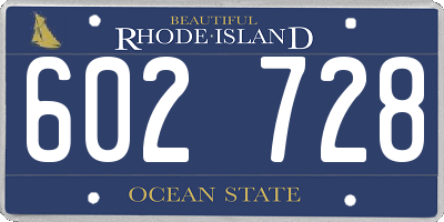 RI license plate 602728