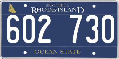 RI license plate 602730