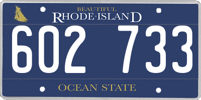 RI license plate 602733