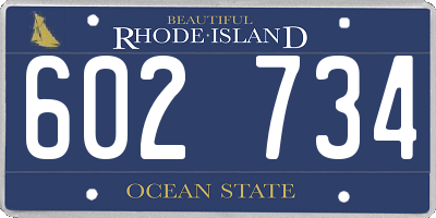 RI license plate 602734