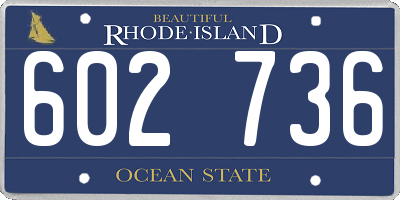 RI license plate 602736