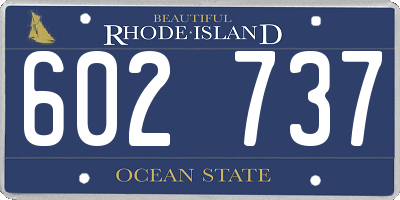 RI license plate 602737