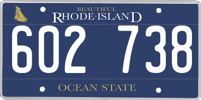RI license plate 602738