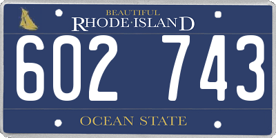 RI license plate 602743