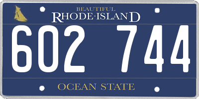 RI license plate 602744