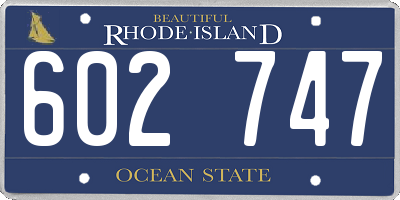 RI license plate 602747