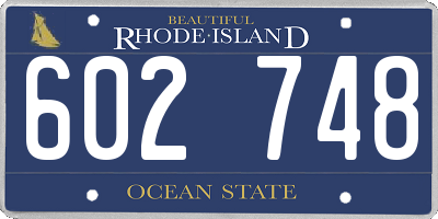 RI license plate 602748